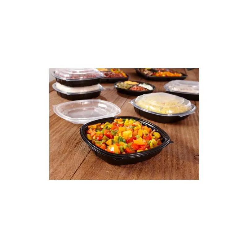 Victoria Bay Take-Out Container Hinged 10X10X2.5 IN PP Black Clear Square 148/Case