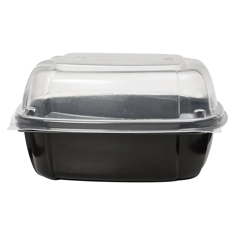 Victoria Bay Take-Out Container Hinged 6X6X3 IN PP Black Clear Square 171/Case