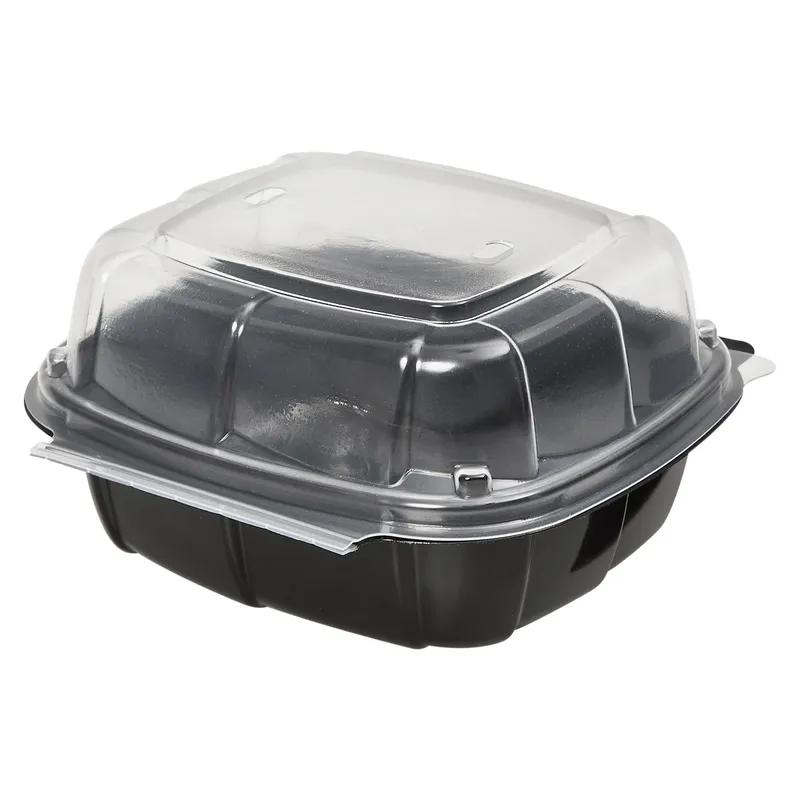 Victoria Bay Take-Out Container Hinged 6X6X3 IN PP Black Clear Square 171/Case