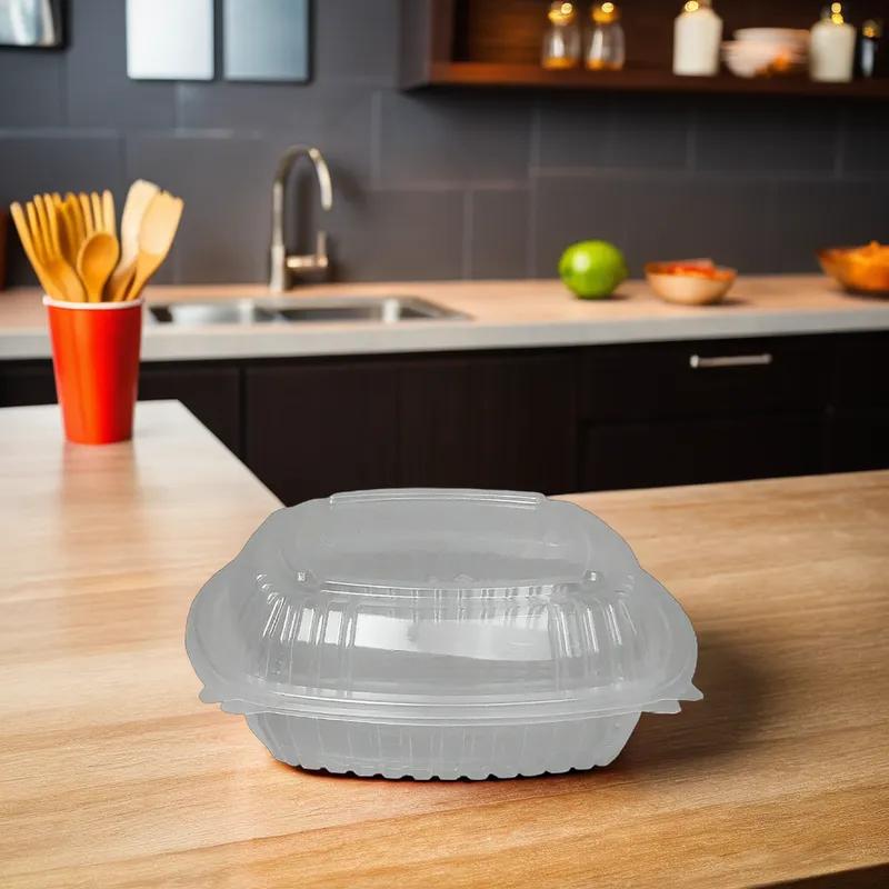 Victoria Bay Take-Out Container Hinged 8X8X2.5 IN PP Clear Square 180/Case