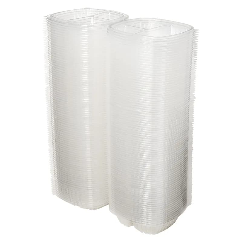 Victoria Bay Take-Out Container Hinged 8X8X2 IN 3 Compartment PP Clear Square 180/Case