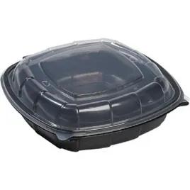 Victoria Bay Take-Out Container Hinged 9X9X2.5 IN PP Black Clear Square 112/Case