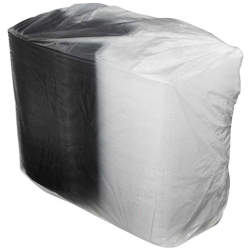 Victoria Bay Take-Out Container Hinged 9X9X2.5 IN 3 Compartment PP Black Clear Square 112/Case