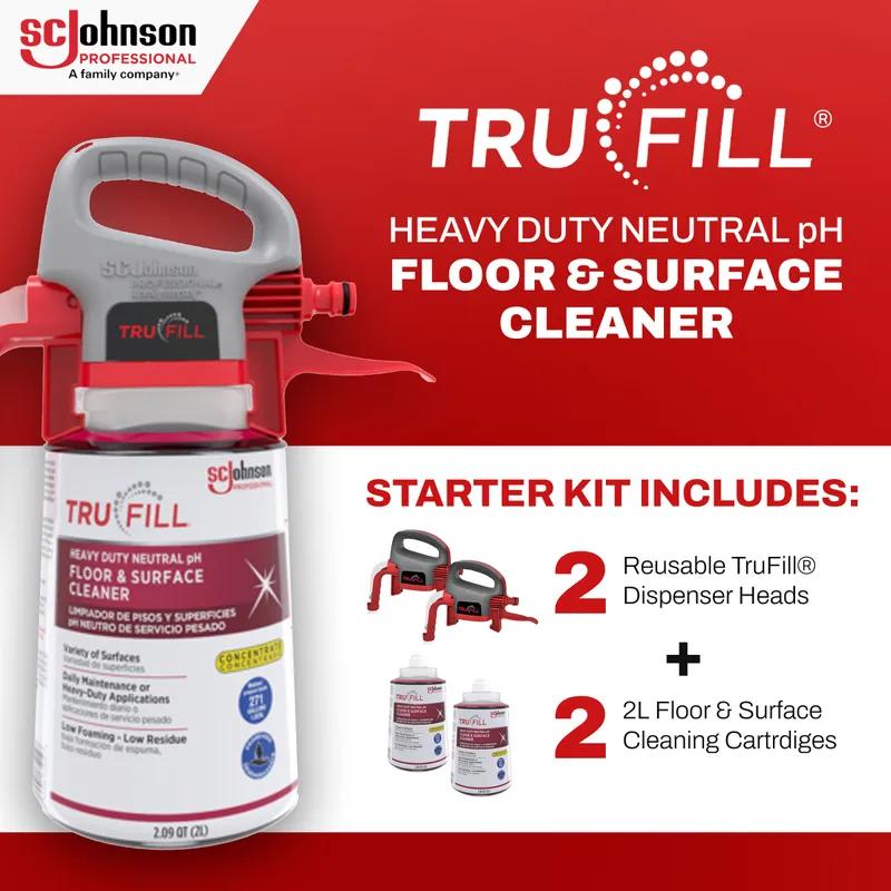 TruFill Fresh Scent Floor Cleaner 2 L Heavy Duty Daily Neutral Concentrate With Bottle & Trigger Refill 2/Case