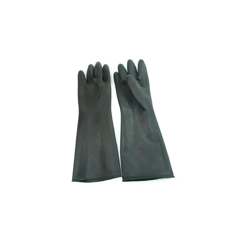 Gloves Large (LG) 16 IN Black Heavy Duty Latex Disposable Unlined Elbow-Length 1/Pair