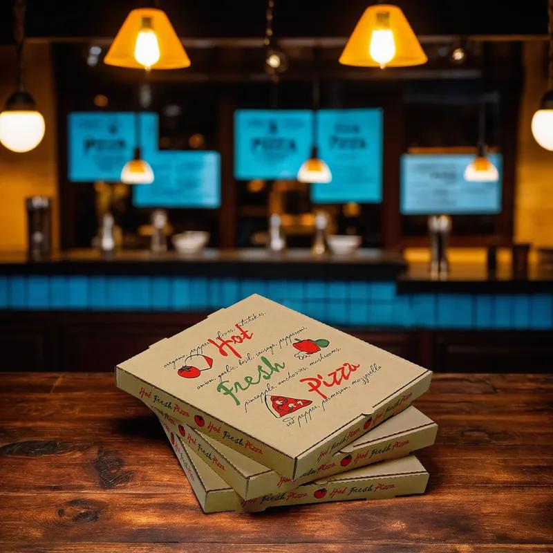 Pizza Box 8X8 IN Kraft/Kraft Hot Fresh Pizza B-Flute 50/Case