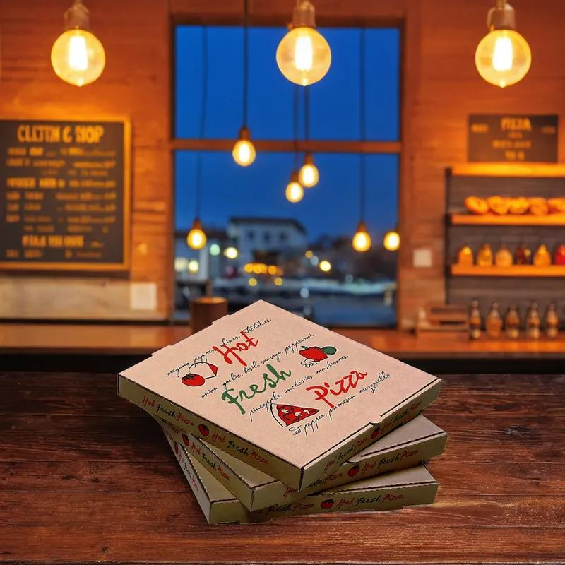 Pizza Box 8X8 IN Kraft/Kraft Hot Fresh Pizza B-Flute 50/Case