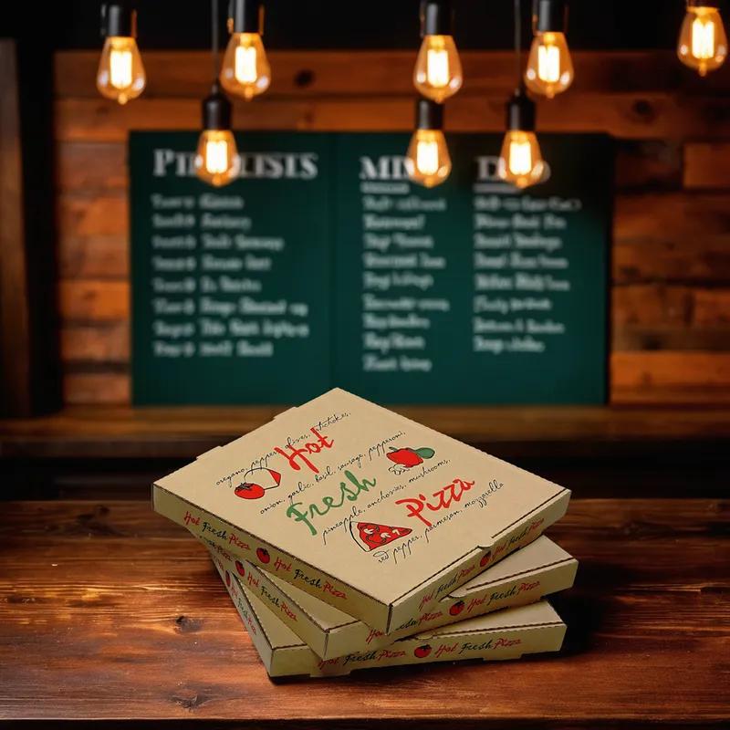 Pizza Box 8X8 IN Kraft/Kraft Hot Fresh Pizza B-Flute 50/Case