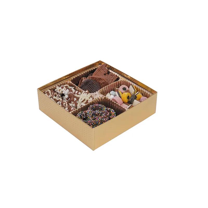 VIEWit Candy Box With Vinyl Lid 7.5X7.5X2.125 IN Gold 30/Case