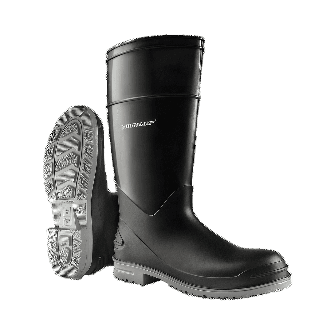 Boot Size 12 16 IN Black Gray Poly Blend Steel Toe 1/Pair