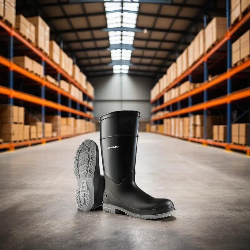 Boot Size 12 16 IN Black Gray Poly Blend Steel Toe 1/Pair