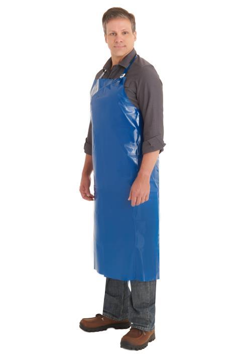 AlphaTec® Endurosaf™ Apron 50X35 IN Blue 8MIL Polyurethane Chemical Resistant Adjustable Strap 1/Each