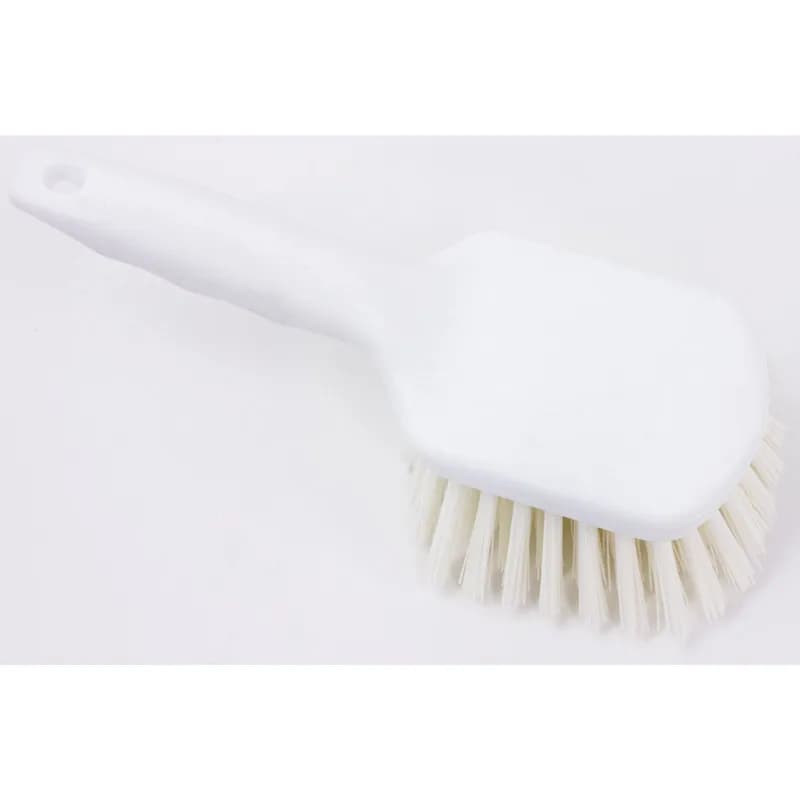 Scrub Brush 8 IN PP White Short Handle Color Coded 6 Count/Case