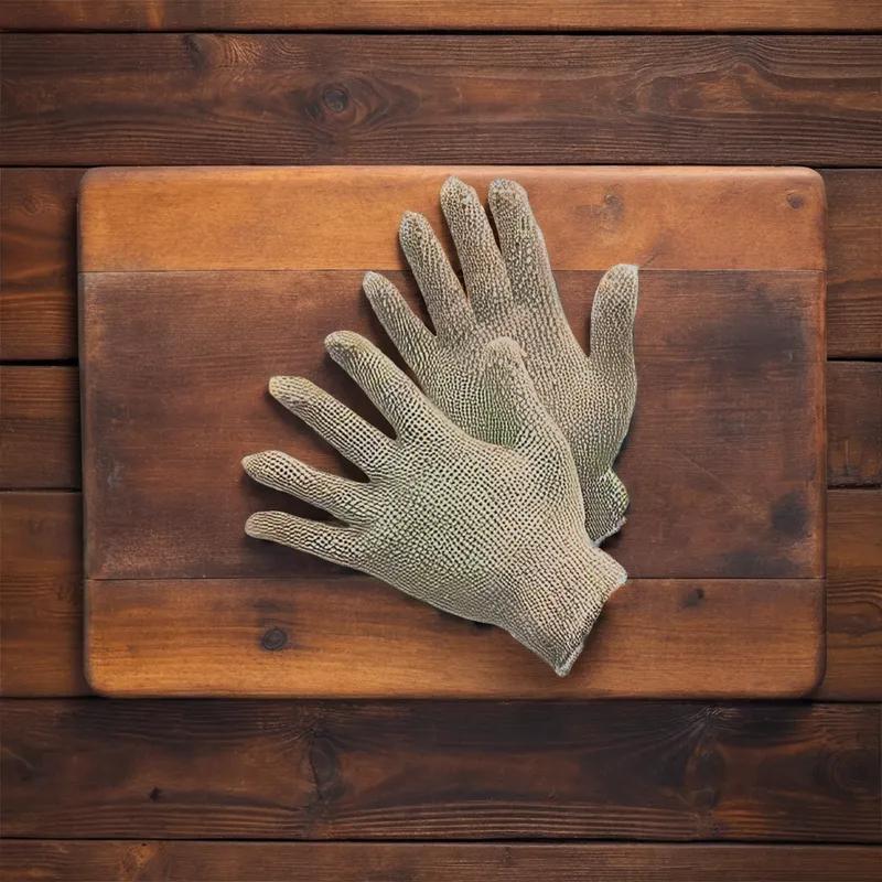 Gloves Medium (MED) White 600g Knit Cotton Polyester Blend Elastic Wrists Reversible 25/Pack