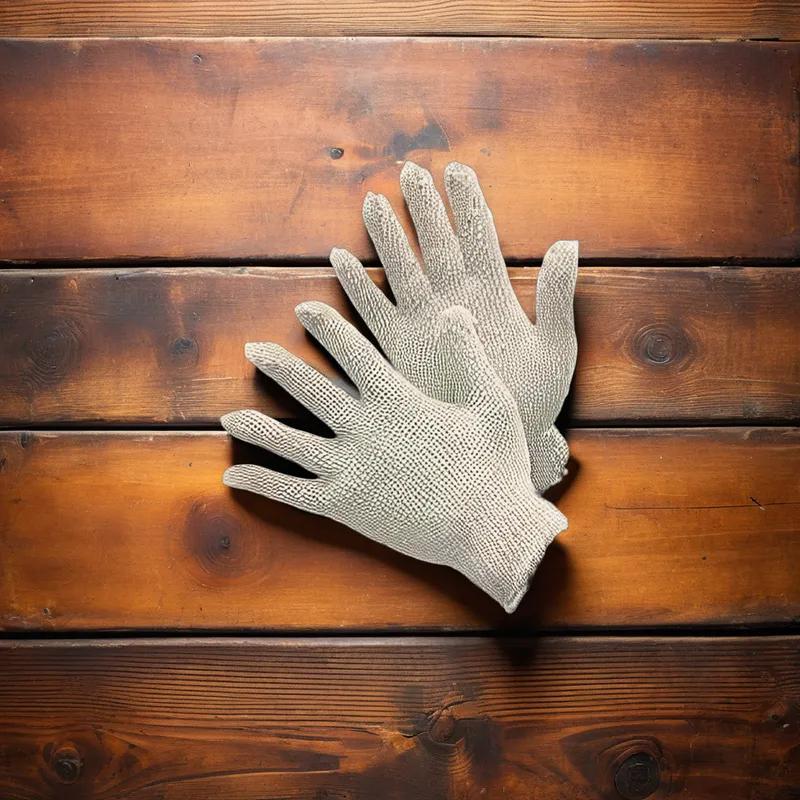 Gloves Medium (MED) White 600g Knit Cotton Polyester Blend Elastic Wrists Reversible 25/Pack