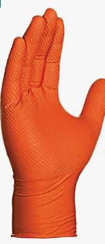 Gloves Medium (MED) Orange 8MIL Nitrile 1000/Case