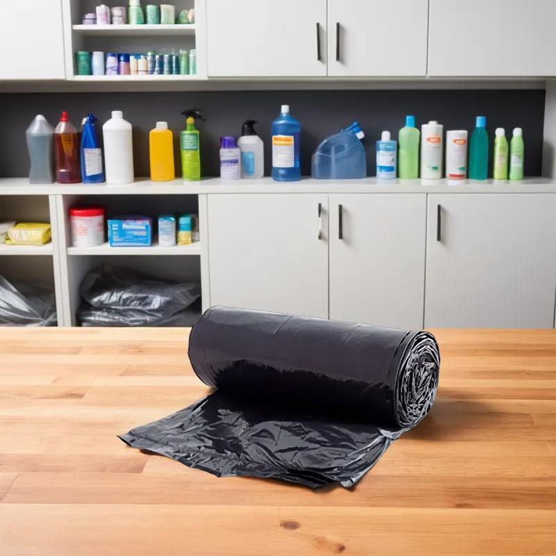 Can Liner 24X24 IN Black 8MIC Coreless 1000/Case