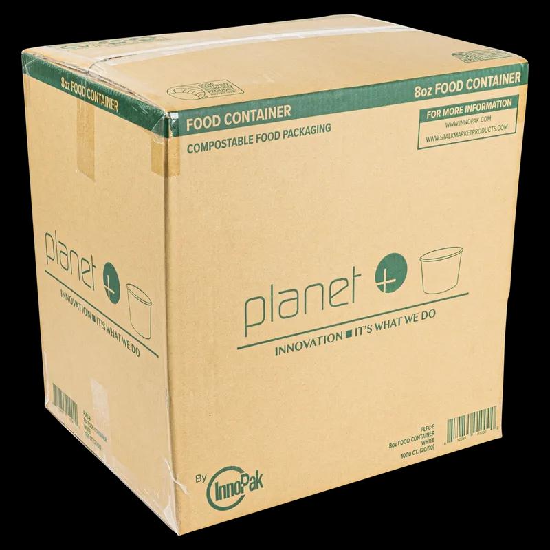 Planet+® Food Container 8 OZ SBS Paperboard PLA White Laminated 1000/Case
