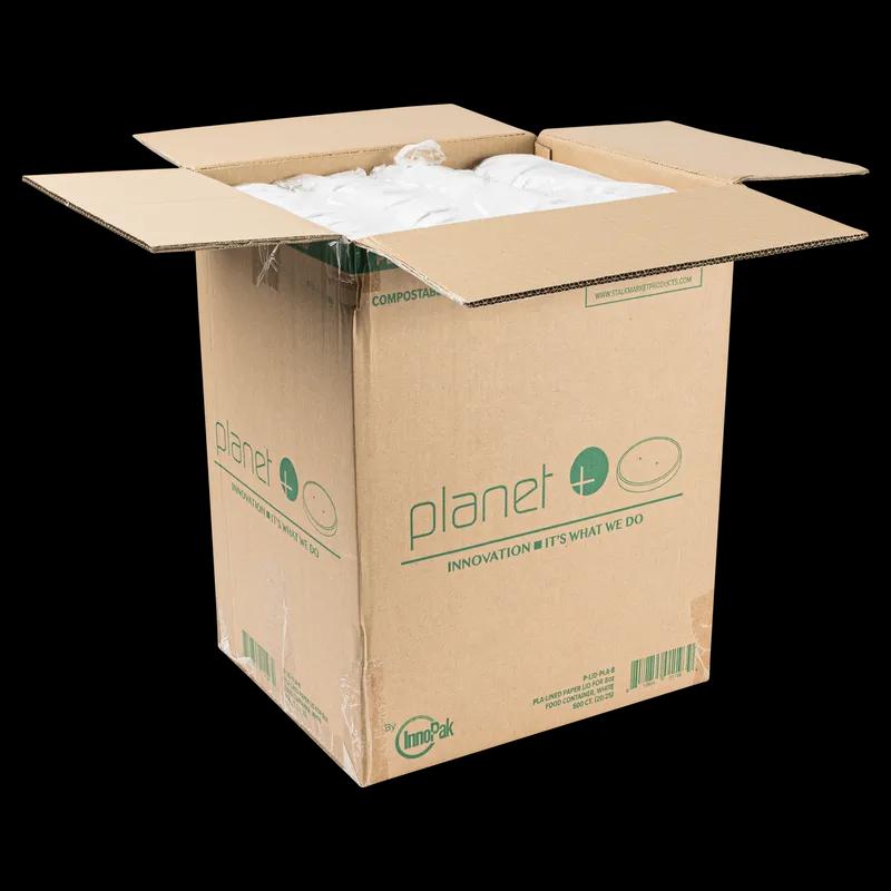 Planet+ Lid PLA Paper White For 8 OZ Food Container Laminated 500/Case