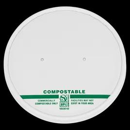 Planet+® Lid PLA Paper White For 12-32 OZ Food Container Laminated 250/Case