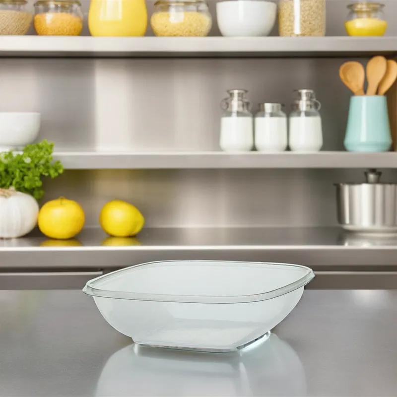 Victoria Bay Bowl Medium (MED) 32 OZ PET Clear Square 75 Count/Pack 4 Packs/Case 300 Count/Case