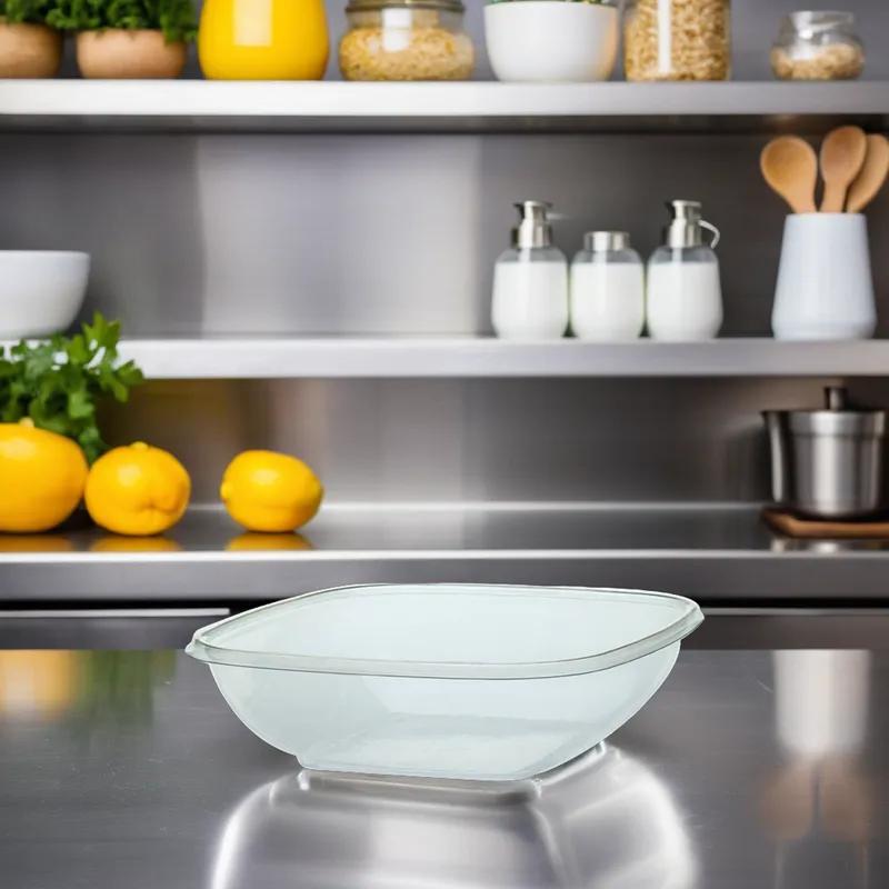 Victoria Bay Bowl Medium (MED) 32 OZ PET Clear Square 75 Count/Pack 4 Packs/Case 300 Count/Case