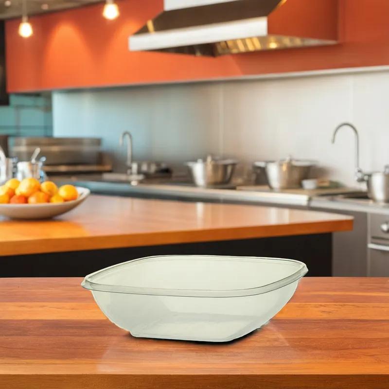 Victoria Bay Bowl Medium (MED) 48 OZ PET Clear Square 75 Count/Pack 4 Packs/Case 300 Count/Case