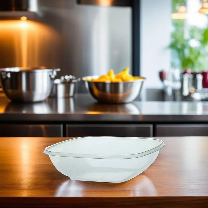 Victoria Bay Bowl Medium (MED) 48 OZ PET Clear Square 75 Count/Pack 4 Packs/Case 300 Count/Case