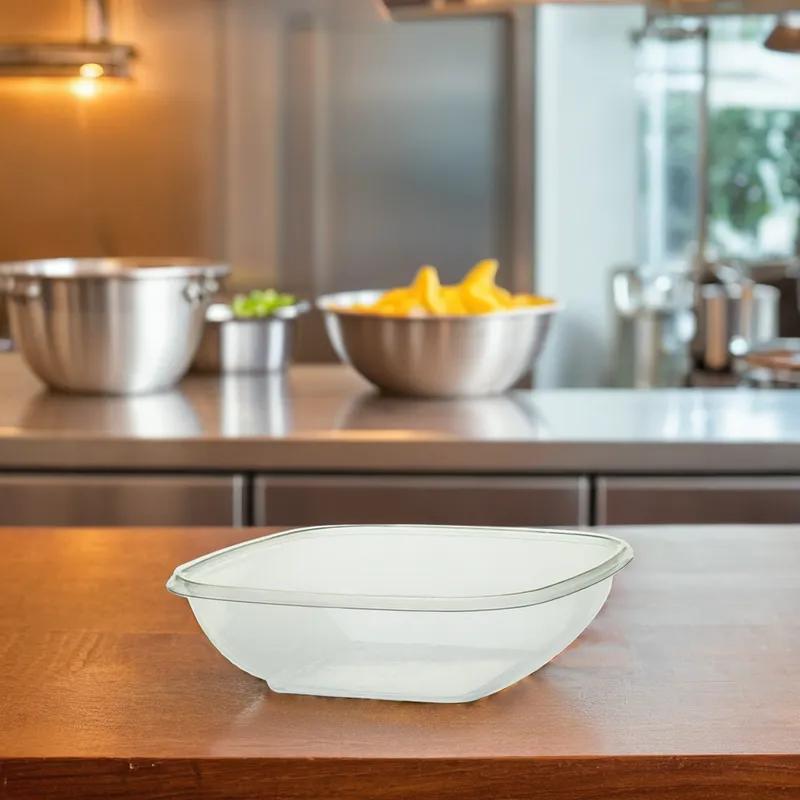 Victoria Bay Bowl Medium (MED) 48 OZ PET Clear Square 75 Count/Pack 4 Packs/Case 300 Count/Case