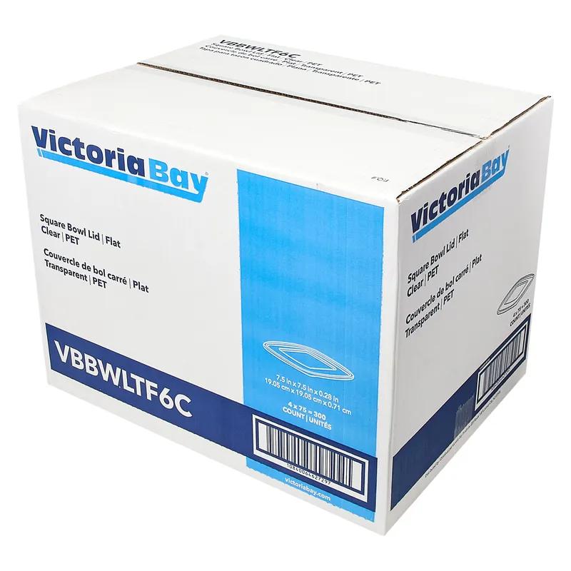 Victoria Bay Lid Flat PET Clear Square For 24-32-48 OZ Bowl 75 Count/Pack 4 Packs/Case 300 Count/Case