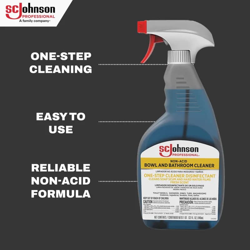 EZ Care Fruity Floral Toilet Bowl Cleaner One-Step Disinfectant 32 FLOZ Neutral RTU 12/Case