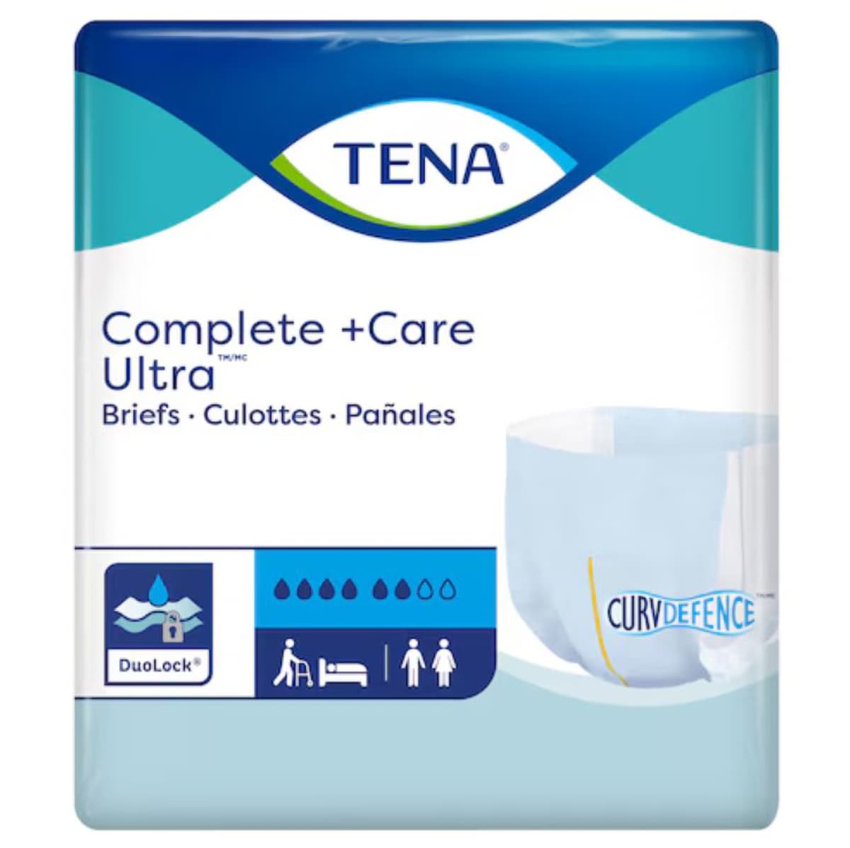 TENA® Complete + Care Underwear Medium (MED) Brief Moderate Absorbency 72/Case