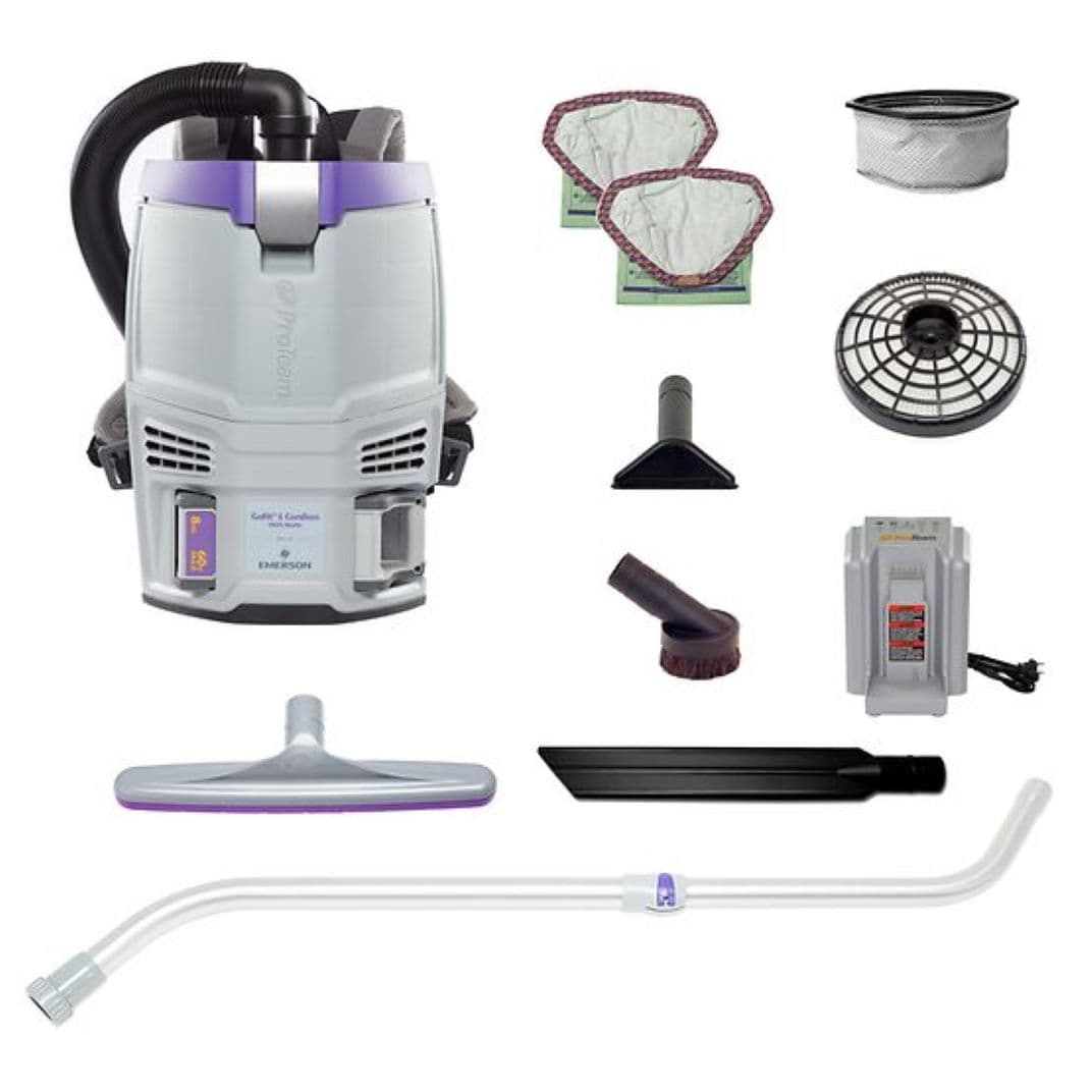 GoFit 3 Backpack Vacuum 8Ah With Xover Multi-Surface Telescoping Wand Tool Kit Lithium-Ion Battery HEPA Filter 1/Each