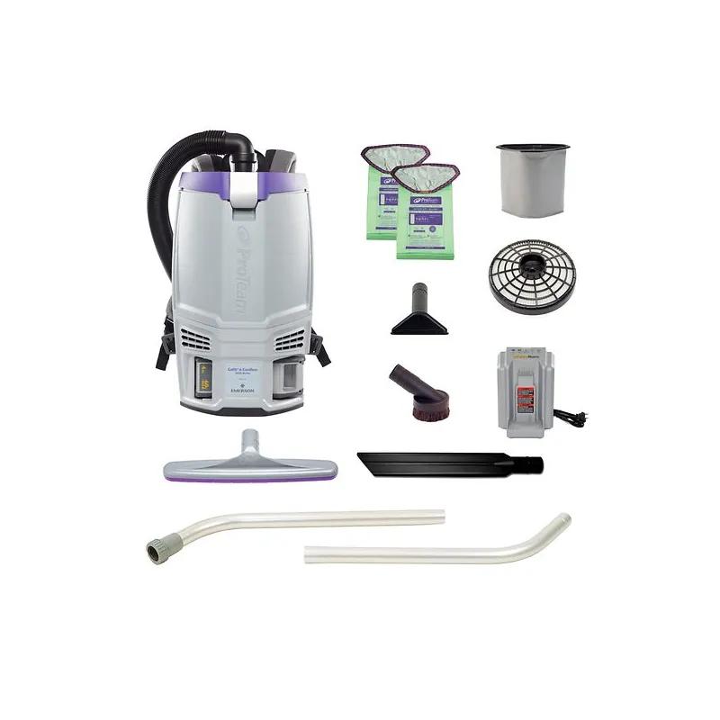 GoFit Backpack Vacuum 6 QT 240V Cordless With 4Ah Lithium-Ion Battery With Xover Two-Piece Wand Tool Kit 1/Each