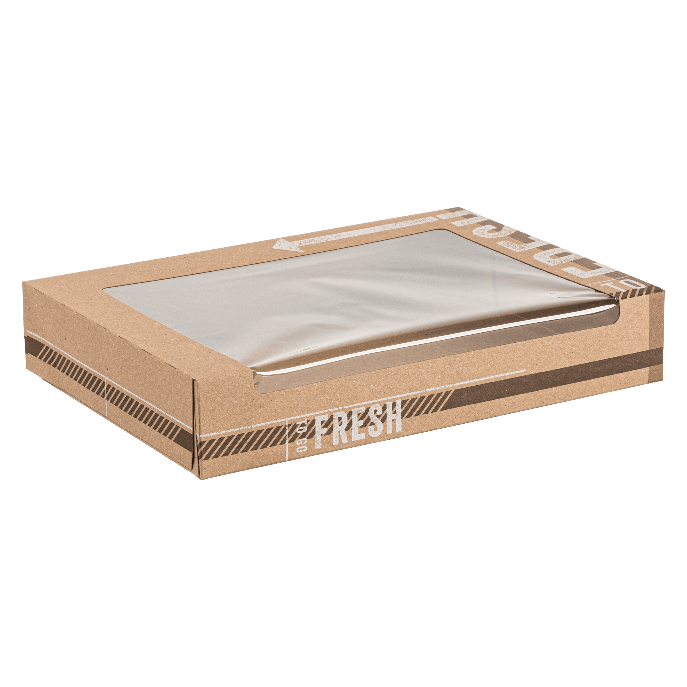 TO GO FRESH™ Donut Box 11.5X8X2 IN Kraft Waterfall With Window 150/Case