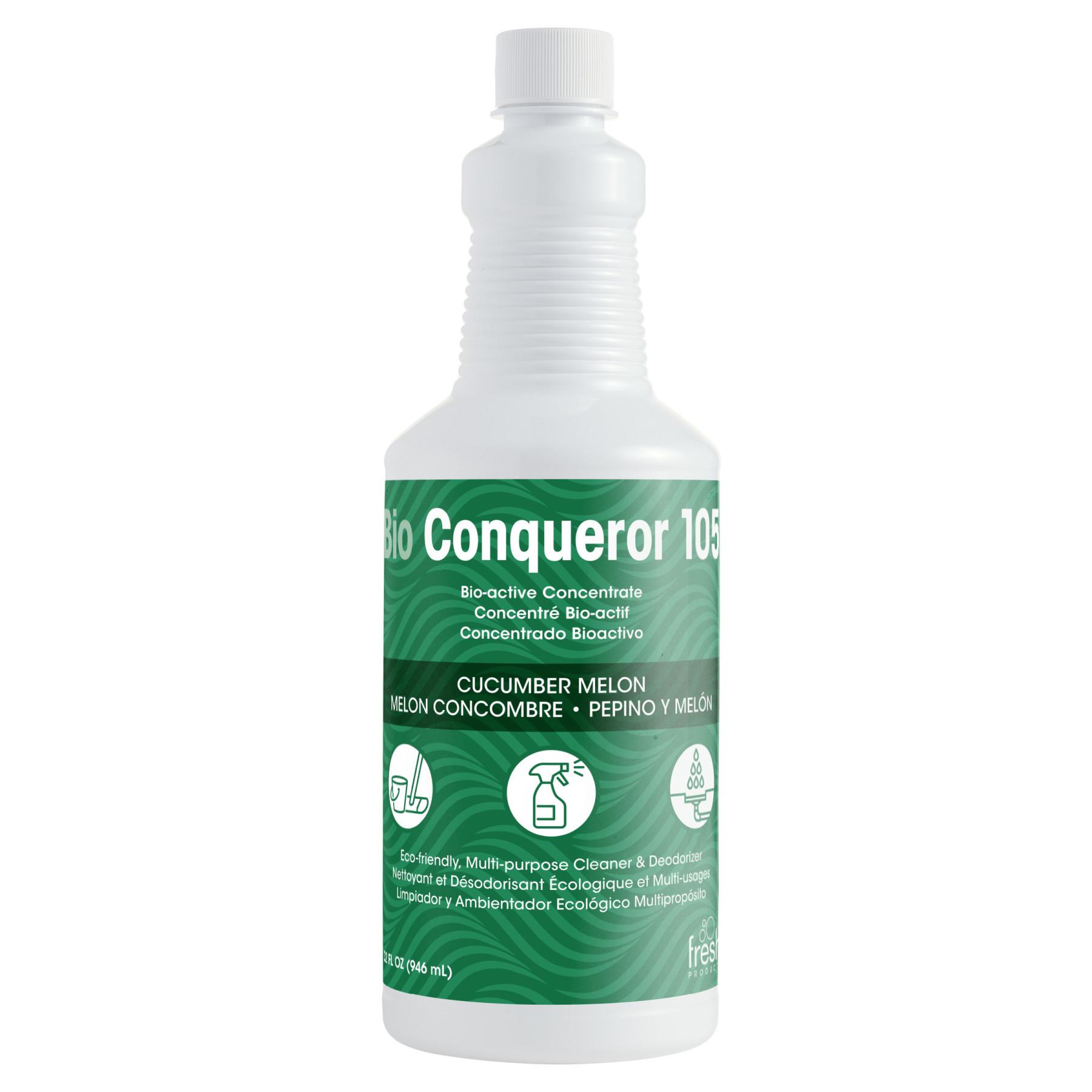 Bio-Conquerer 105 Deodorizing Cleaner Cucumber Melon Clear Liquid 1 QT 12/Case
