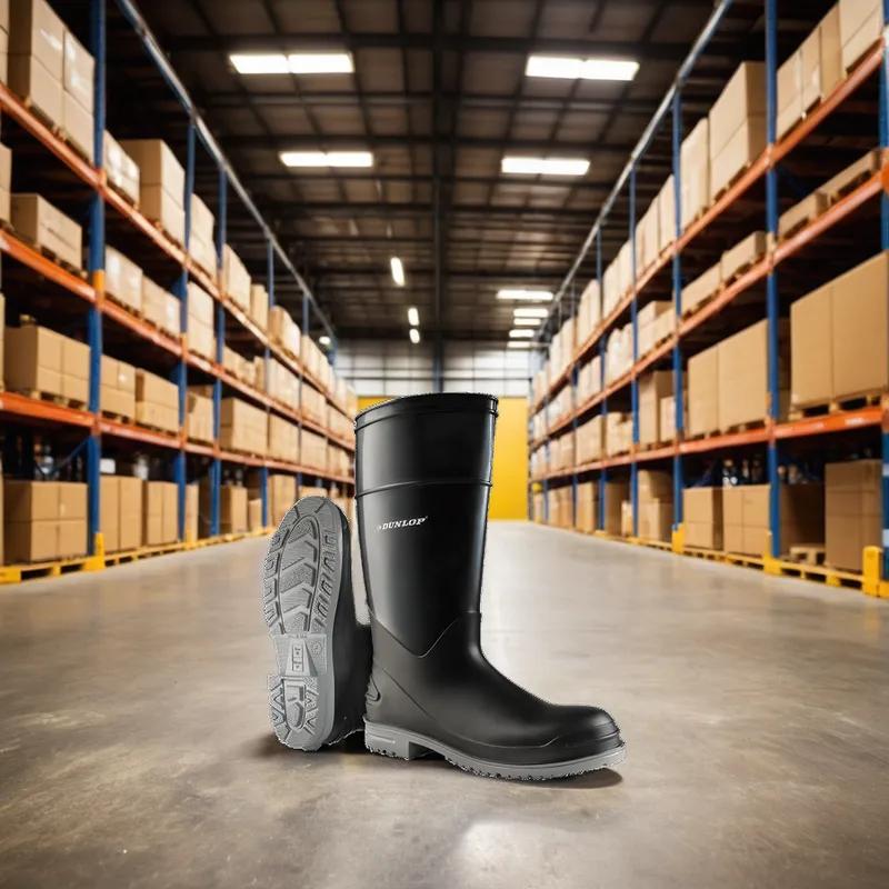 Boot Size 9 16 IN Black Gray Poly Blend Steel Toe 1/Pair