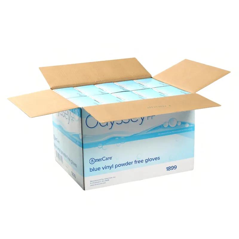 Odyssey Blue Gloves Large (LG) Blue PVC Powder-Free Latex Free 100 Count/Box 10 Box/Case