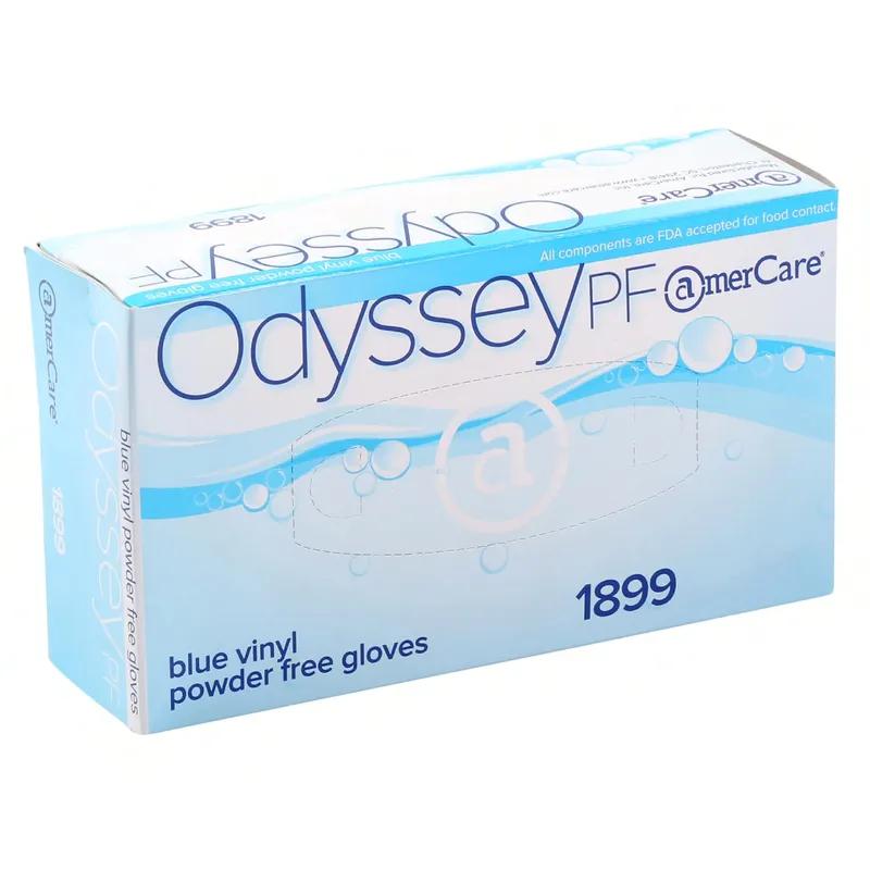 Odyssey Blue Gloves Large (LG) Blue PVC Powder-Free Latex Free 100 Count/Box 10 Box/Case