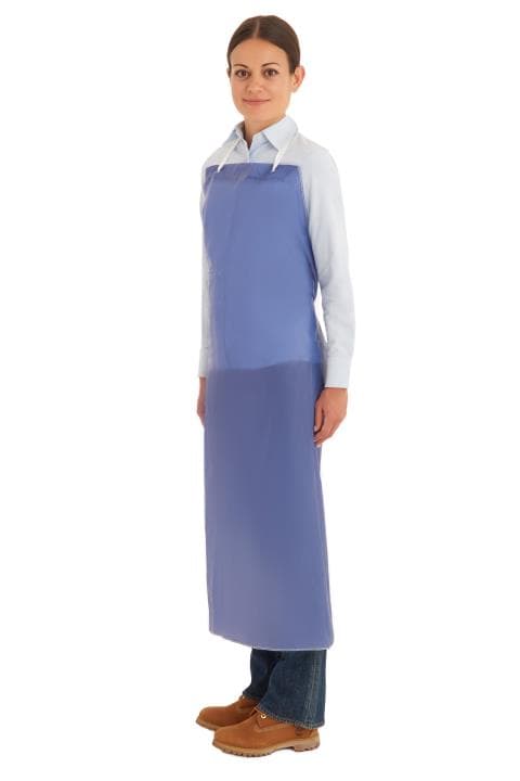 AlphaTec® Apron 44X33 IN Blue 8MIL PVC Integral Ties 12 Count/Pack