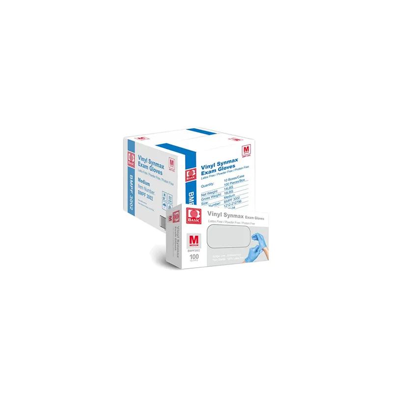 Synmax Gloves Medium (MED) Blue Vinyl Nitrile Powder-Free Latex Free 100 Count/Box 10 Box/Case