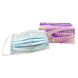 Face Mask Blue 3PLY PP Elastic Ear Loop Latex Free 50 Count/Box