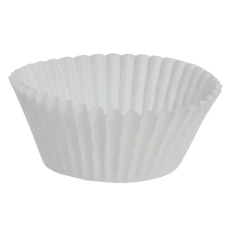 Baking Cup 2.25X5X1.375 IN White Fluted 500 Count/Pack 20 Packs/Case 10000 Count/Case