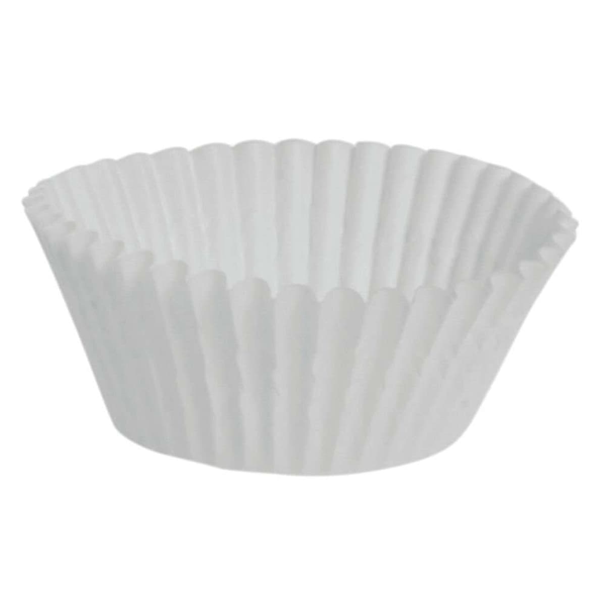 Baking Cup 2.25X5X1.375 IN White Fluted 500 Count/Pack 20 Packs/Case 10000 Count/Case