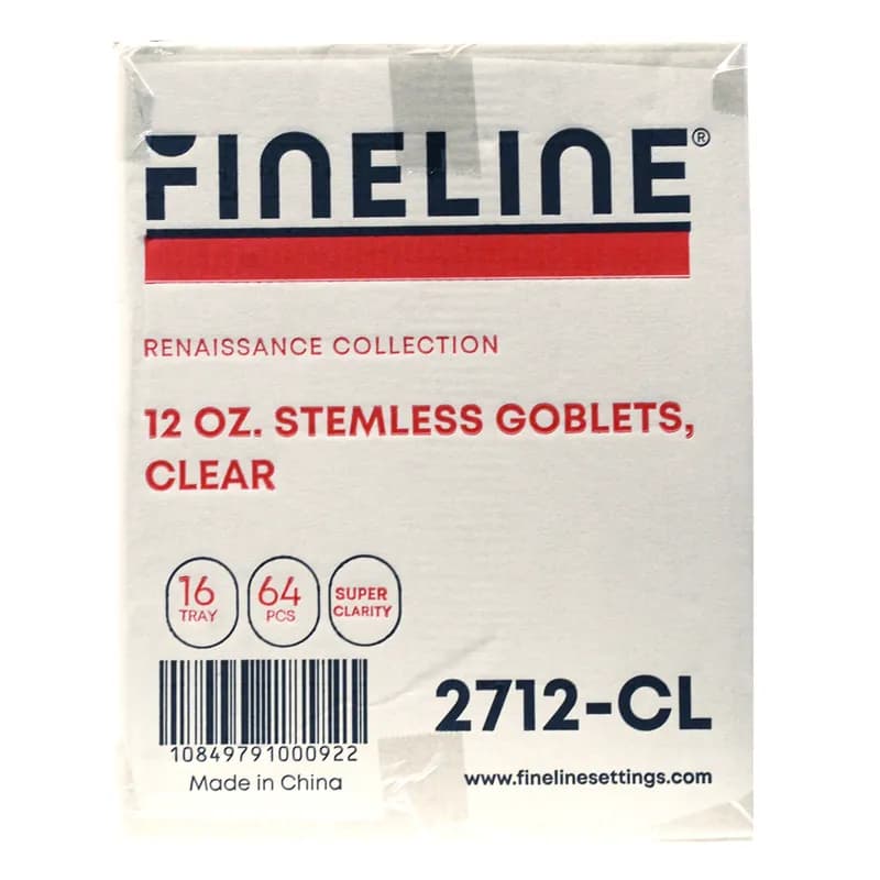 Renaissance Cup Goblet Stemless Wine 12 OZ Plastic Clear 64/Case