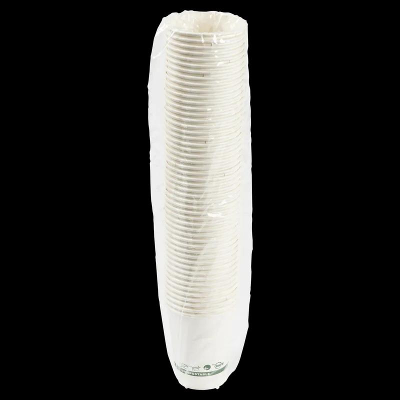 Planet+ Hot Cup 8 OZ PLA White Single Wall Laminated 1000/Case