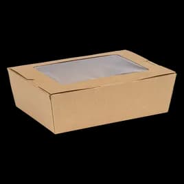 INNOBOX EDGE™ #3 Take-Out Box Kraft With Window Leak Resistant 160/Case