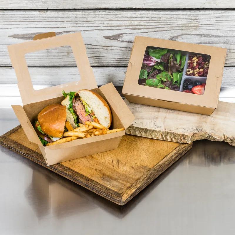 INNOBOX EDGE™ #8 Take-Out Box Kraft With Window Leak Resistant 240/Case