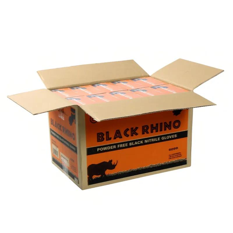Black Rhino Gloves Large (LG) Black Heavy Nitrile Powder-Free Latex Free Textured 100 Count/Box 10 Box/Case