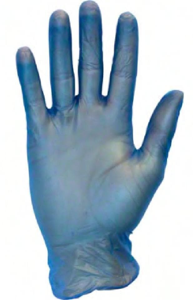 Victoria Bay Gloves Medium (MED) Blue Vinyl Powdered 1000/Case